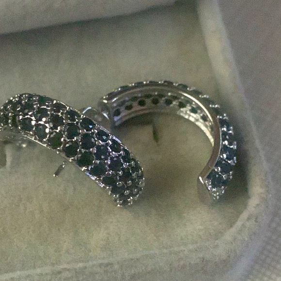 Jewelry New Half Moon Back Onyx Silver Huggable Earrings Poshmark